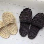 ウール100%はサラっと快適・暖かい♪毛糸のルームシューズ・・・スリッパを編んでみました。