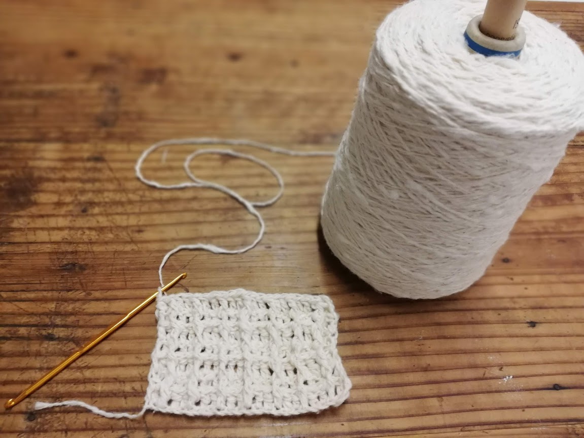 【プラスチックフリー】オーガニックコットンのガラ紡糸で編むエコたわし